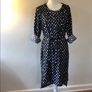 🌺Black and white polka dot dress hi low